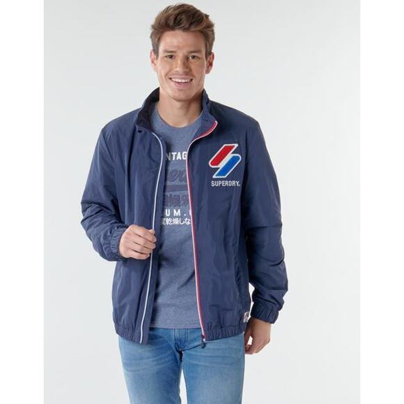 nwt SUPERDRY mens sz M Track Cougle Jacket in Navy - Picture 1 of 4